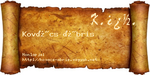 Kovács Ábris névjegykártya