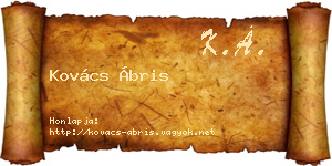 Kovács Ábris névjegykártya