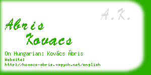 abris kovacs business card