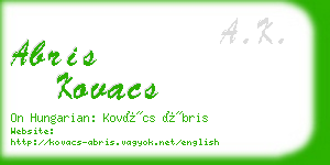 abris kovacs business card